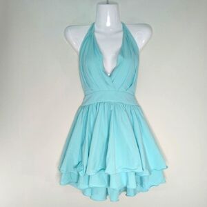 Luxxel Aqua Halter Dress
